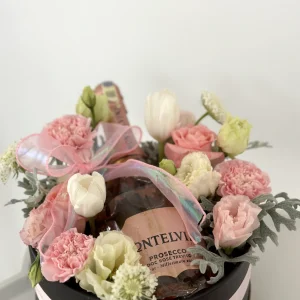Floral Elegance and Wine Delight Basket